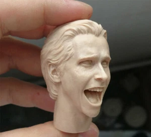 1/6 Male Head heroes Christian Bale Caved PVC Unpainted Plastic 2in. Toy Model - Picture 1 of 5