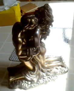 RARE EROTIC NUDE COUPLE SCULPTURE BRONZED - Picture 1 of 6