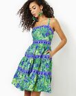 NWT Lilly Pulitzer Casidee Cotton Dress Botanical Green In A Flutter Sz 14
