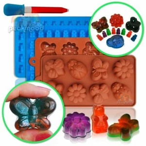 2 Pack Chocolate Molds Bear, Butterfly, Flower Molds for Chocolate & Gummy Molds - Picture 1 of 11