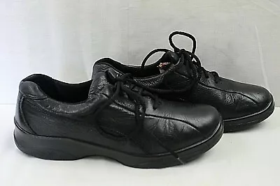 NATURALIZER WOMENS CASUAL LACE UP EURO SOLE LOAFERS SIZE 8 M BLACK LEATHER UPPER - Image 1 of 4