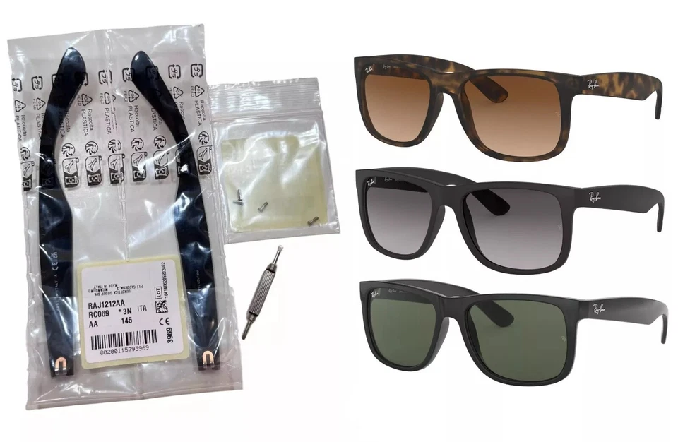 Ray-Ban RB4165 Justin Juego de estribos de repuesto / Negro / La Habana / ¡Nuevo y original!