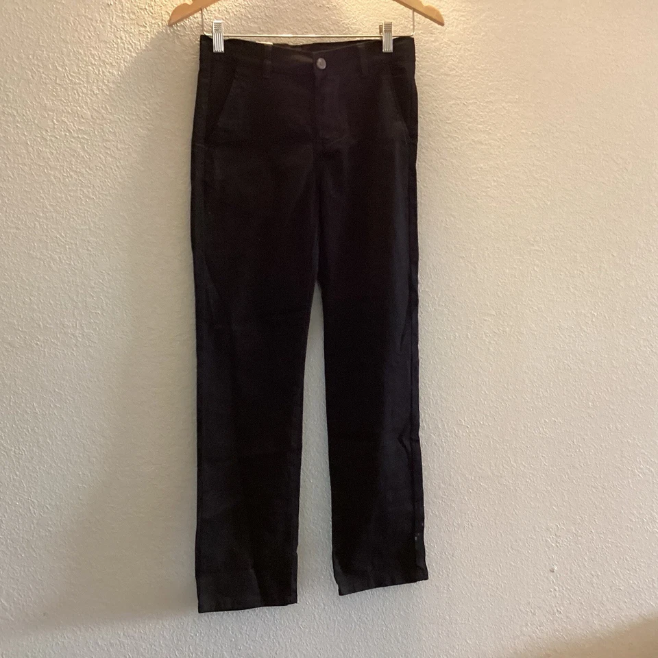 IZOD Youth Boys Flat Front Casual Dress Pants Size 12 Black Stretch
