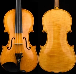 T31+ New Master Strad 1715 Copy White Violin 4/4 European Wood Flower Tailpiece - Picture 1 of 13