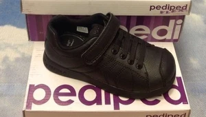 Zapatos uniformes de cuero negro Pediped Flex Jake talla 27-30 / EE. UU. talla 10 a 13 - Imagen 1 de 5