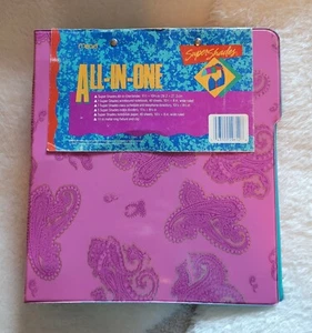 VTG MEAD ALL IN ONE pink Paisley 3 Ring Binder 1992 super shades vaporwave girly - Picture 1 of 8