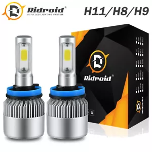 Ridroid H11 LED Scheinwerfer superhelle Glühbirnen Kit 300000LM HI/LO Strahl 6000K Neu - Bild 1 von 12