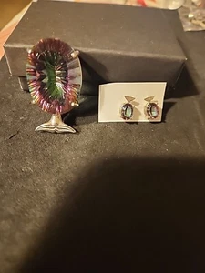 STERLING & MYSTIC TOPAZ PENDANT & EARRINGS - Bild 1 von 4
