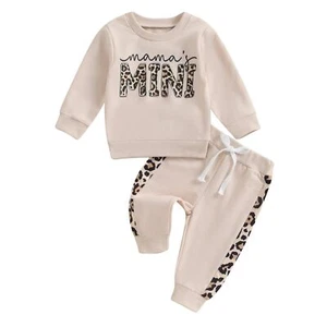 Baby Girl Fall Winter Clothes Toddler Outfit Letters Graphic Crewneck Sweatsh... - Picture 1 of 7