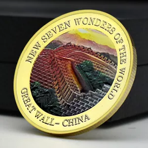 Nueva moneda chapada en oro medalla regalo recuerdo gran muralla de Seven Wonders China 2007 - Imagen 1 de 12