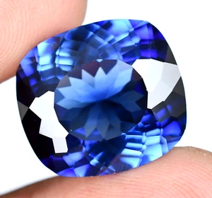 Natural Blue Ceylon Sapphire 25.95 Ct Cushion Certified Flawless Loose Gemstone - Picture 1 of 7