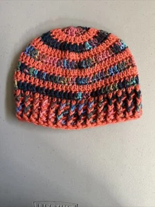 Handmade Crocheted Beanie-New-Multicolor,Orange,Blue,Brn,Purple,Green,Black,Aqua - Picture 1 of 11