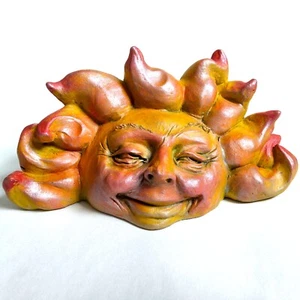 Sun Sculpture, Handmade Weatherproof Smiling Sun, Cute Collectible Garden Art - Picture 1 of 15