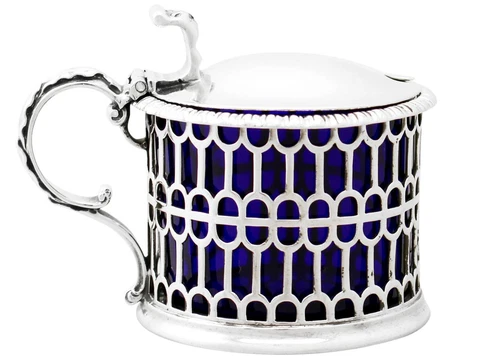 Antique Victorian Sterling Silver Mustard Pot Cover