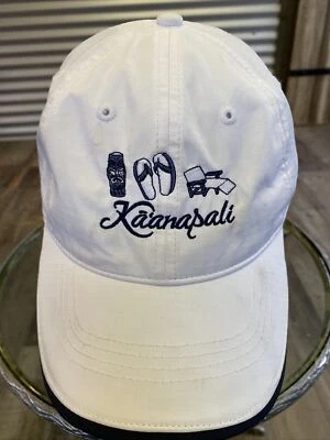 Gorra Hawaiana de Colección Snapback Trucker Blanca Tiki Kaanapali Maui Playa EE. UU. 90s Foto 1 de 4