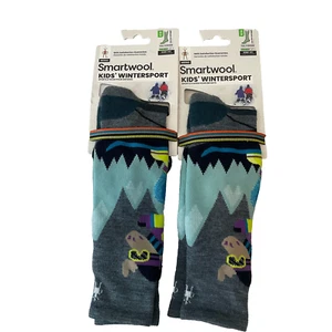 Smartwool Wintersports Socks Kids Size M Multicolor Full Cushion 2 Pair - Picture 1 of 9