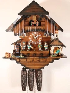 RELOJ CUCO 8 días AUTOMATON BANDA OOMPAH, BAILARINES, TIMBRE, musical A.SCHWAB - Imagen 1 de 21