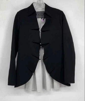 Blazer formal Anne Fontaine para mujer negro plisado manga larga talla 40 Foto 1 de 4