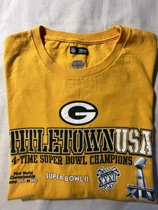 NFL Green Bay Packers XL T-Shirt, Titletown USA, Yellow Cotton, Short Sleeve - Picture 1 of 8