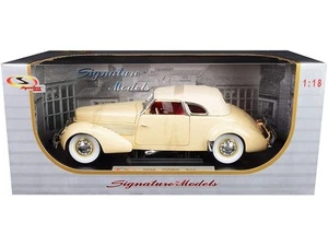 1936 Cord 810 Coupe Yellow with Cream Top and Red Interior 1/18 Diecast Model Ca - Picture 1 of 1
