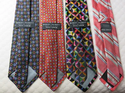 Lote de 4 corbatas de seda Robert Talbott/Paul Simon de diseñador de lujo Foto 1 de 4