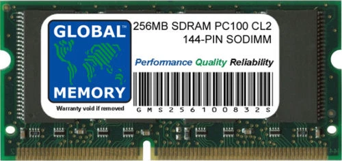 256MB PC100 100MHz 144-PIN SDRAM SODIMM MEMORY RAM FOR LAPTOPS/NOTEBOOKS - Image 1 of 1