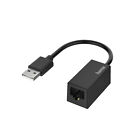 HAMA USB-Stecker auf LAN/Ethernet-Buchse Netzwerk Adapter, Schwarz