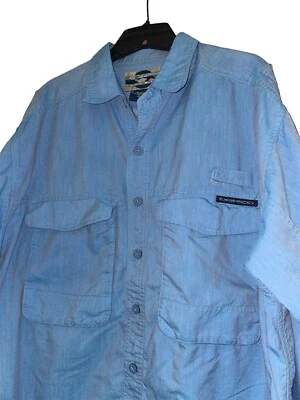 ExOfficio Adventure Men’s Air Strip Travel Shirt Button‎ Down XL Blue Outdoor - Image 1 of 4