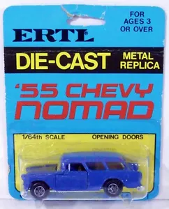 Ertl '55 Chevy Nomad Réplica de metal fundido a presión azul 1955 Chevrolet #1632 1/64 MOC - Imagen 1 de 1