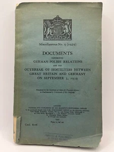 Documents Concerning German-Polish Relations & The Outbreak of Hostilities 1939 - Bild 1 von 9