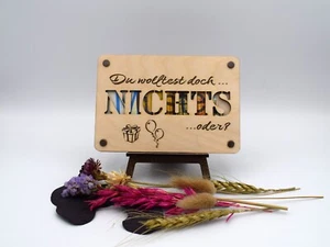 Handgemachte Holzkarte, perfektes Geldgeschenk, Geschenkkarte zum Geburtstag - Bild 1 von 3