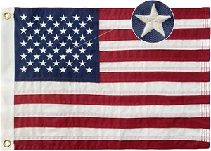 American Flag 12X18 Boat Flags Outdoor Heavy Duty in USA - Embroidered USA 1X1.5 - Imagen 1 de 12