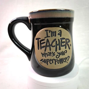 I'm A Teacher Superpower Deep Black 18 Oz Mug - Picture 1 of 5