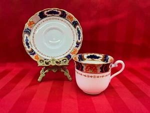 Plant Tuscan Demitasse Teacup and Saucer Fine Bone China England blue orange - Picture 1 of 6