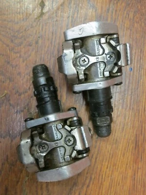 VINTAGE SHIMANOPD-M424 CLIPLESS MOUNTAIN BIKE PEDALS - 9/16" - Image 1 of 3