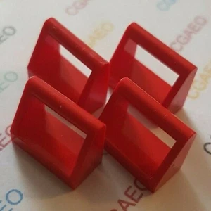 4 x Lego 2432 Tile, Modified 1 x 2 with Bar Handle RED - Imagen 1 de 1
