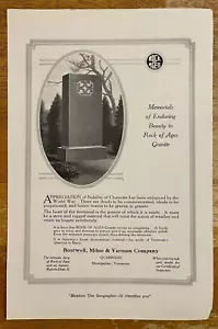 1921 Rock Of Ages Granite Boutwell Mine Vintage Print Ephemera Ad Full Page B&W - Picture 1 of 1