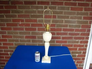 HOLLYWOOD REGENCY ALABASTER MARBLE TABLE LAMP - Picture 1 of 9