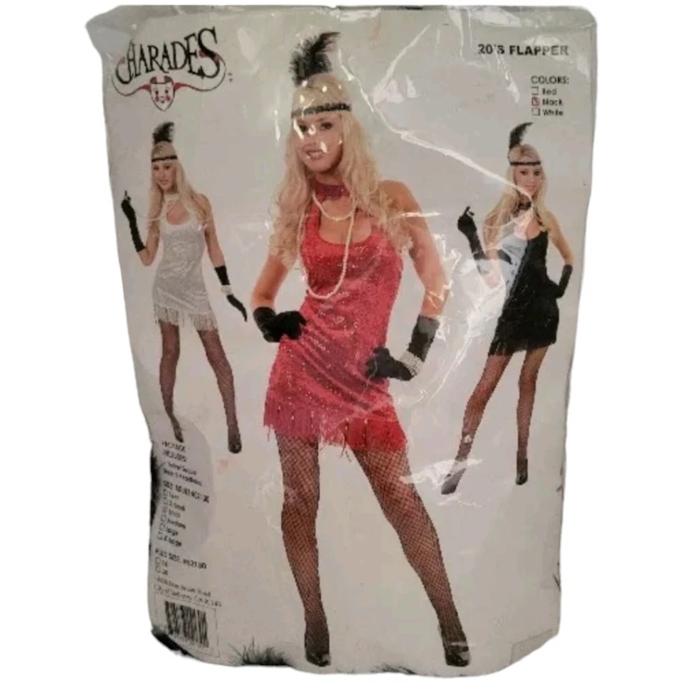 Vestido Roaring Años 20 Negro Aleta Con Diadema Y Boa Lentejuelas Talla Pequeña Foto 1 de 4