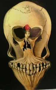Druck - Salvador Dali gotischer Schädel (Malerei Bild Poster Gothic Art) - Bild 1 von 2