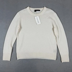 360 Cashmere Women's Cream Ivory Crew Neck Sweater Size XS 100% Cashmere - Picture 1 of 7