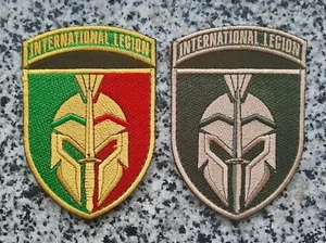 Set 2 Aufnäher Erste Internationale Legion Verteidigung der Ukraine Militär Abzeichen Haken - Bild 1 von 6
