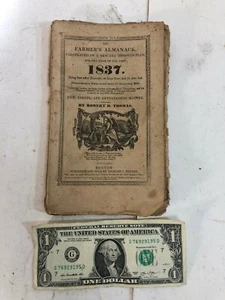 Vintage 1837 FARMER'S ALMANAC by Robert Thomas BOSTON: Charles J. Hendee - Picture 1 of 4