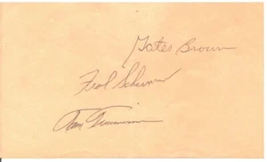 GATES "GATOR" BROWN FRED SCHERMAN "TALL" TOM TIMMERMAN AUTO AUTOGRAPS - Picture 1 of 1