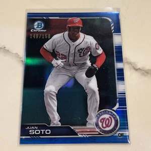 JUAN SOTO 2019 Bowman Chrome Blue Refractor #44 Nationals #’D 149/150 YANKEES WS - Picture 1 of 2