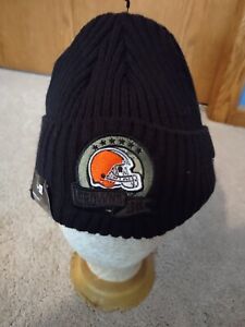 NWT New Era Cleveland Browns Cuffed Beanie Hat Salute To Service $34 🏈Black🏈🔥