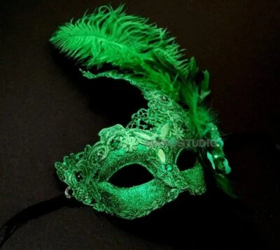 Ladies Brocade Lace Masquerade Ball Mask Christmas New Year Eve Mardi Gras Party - Image 1 of 4