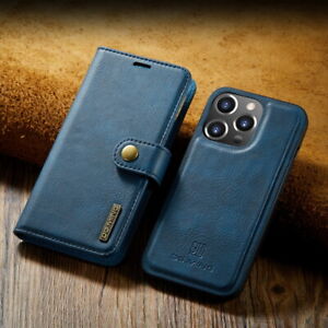Flip Leather Wallet Detachable Magnetic Case Cover For iPhone 11 12 13 14 15 XS