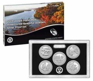 (1) 2017 S US America The Beautiful ATB SILVER Quarter Proof Set in Original Box - Picture 1 of 1