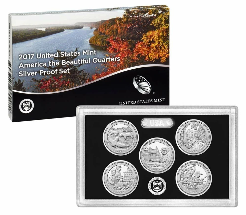 (1) 2017 S US America The Beautiful ATB SILVER Quarter Proof Set in Original Box - Image 1 of 1